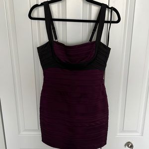 BCBG Size 4p, purple and black dress